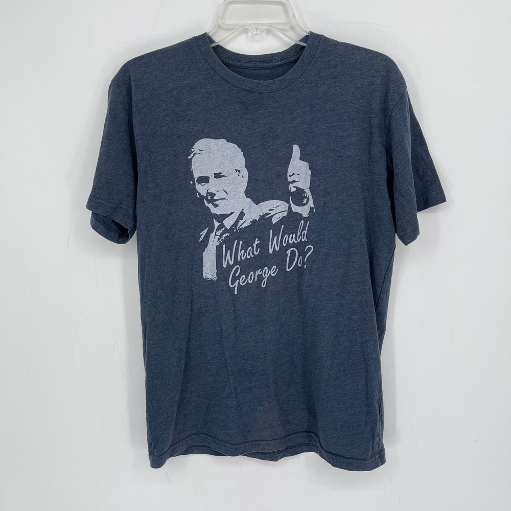 Rowdy Gentleman Men's Blue George W Bush Graphic T-Shirt Size M